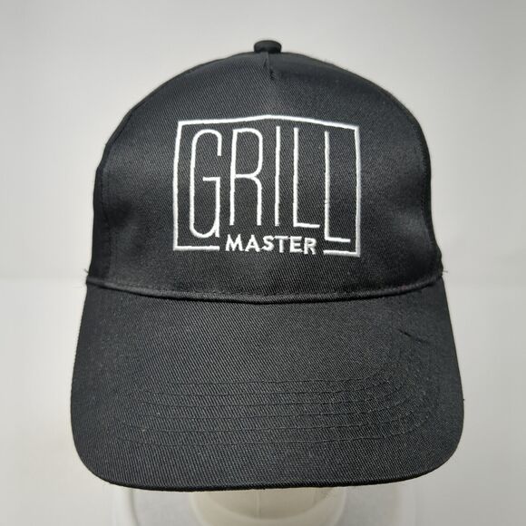 Grill Master Strapback Hat Black One Size Adjustable Embroidered 6 Panel Gertex - Picture 2 of 8